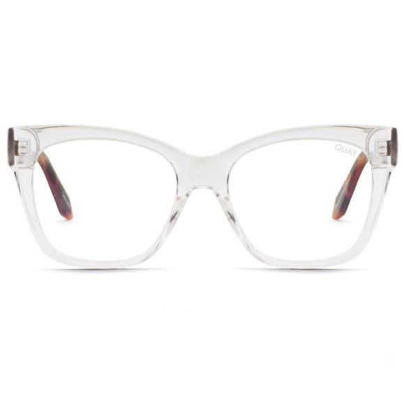 QUAY After Hours Mini Bluelight Glasses Clear Tortoise Frame Blue Blocking Lens - Picture 2 of 5